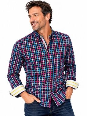 Robert Graham X Men's 2XL Plaid Button Down Shirt
Flip Cuff Cotton